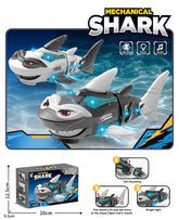 New Kids Toys Battery Operated Electric Universal Wheel Tail Shake Robot Shark Toy with Lighting Music